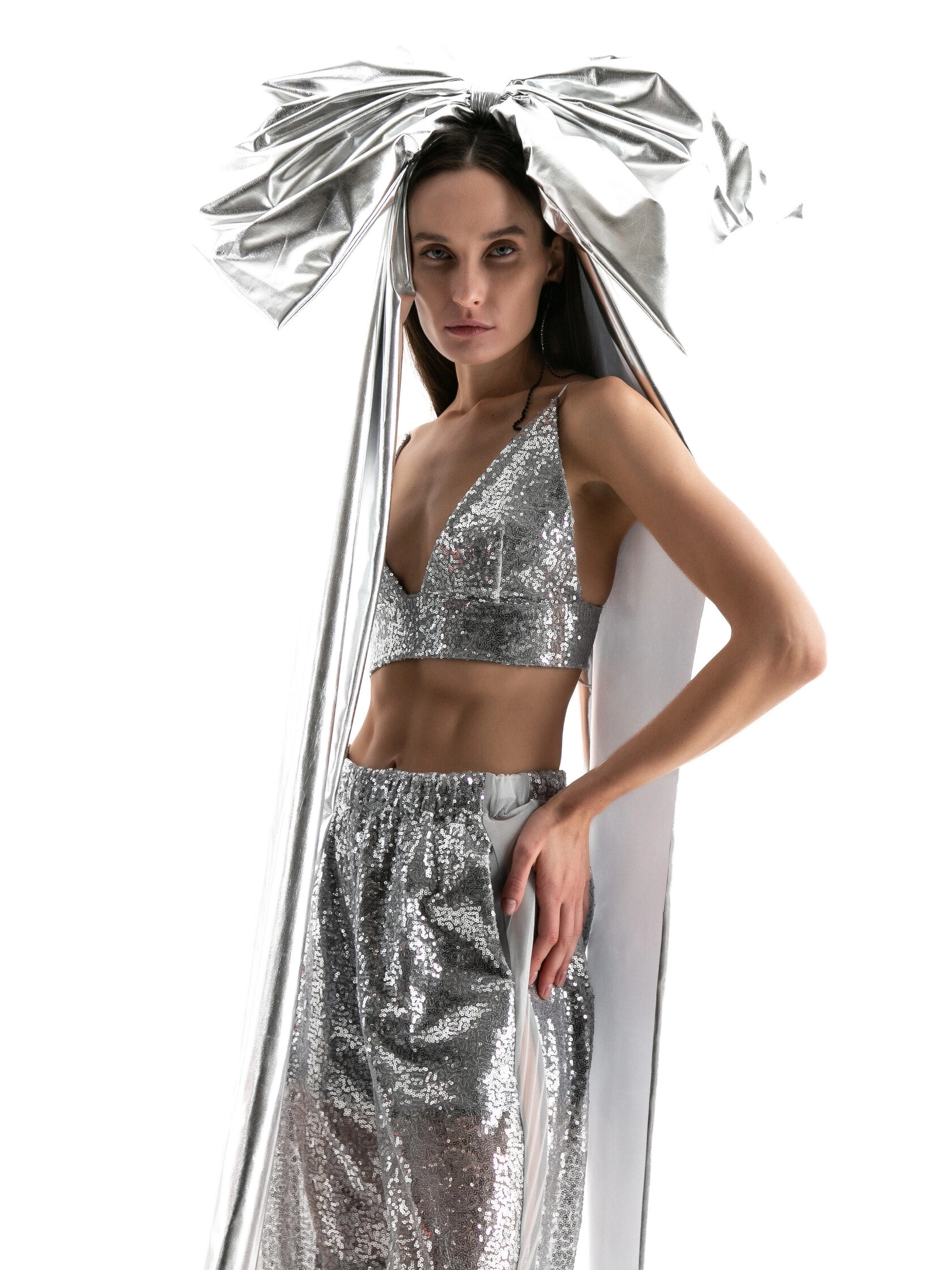 Брюки GALAKTI (ГАЛАКТИ)в цвете серебро - 40-42 (XS-S) - Серебро