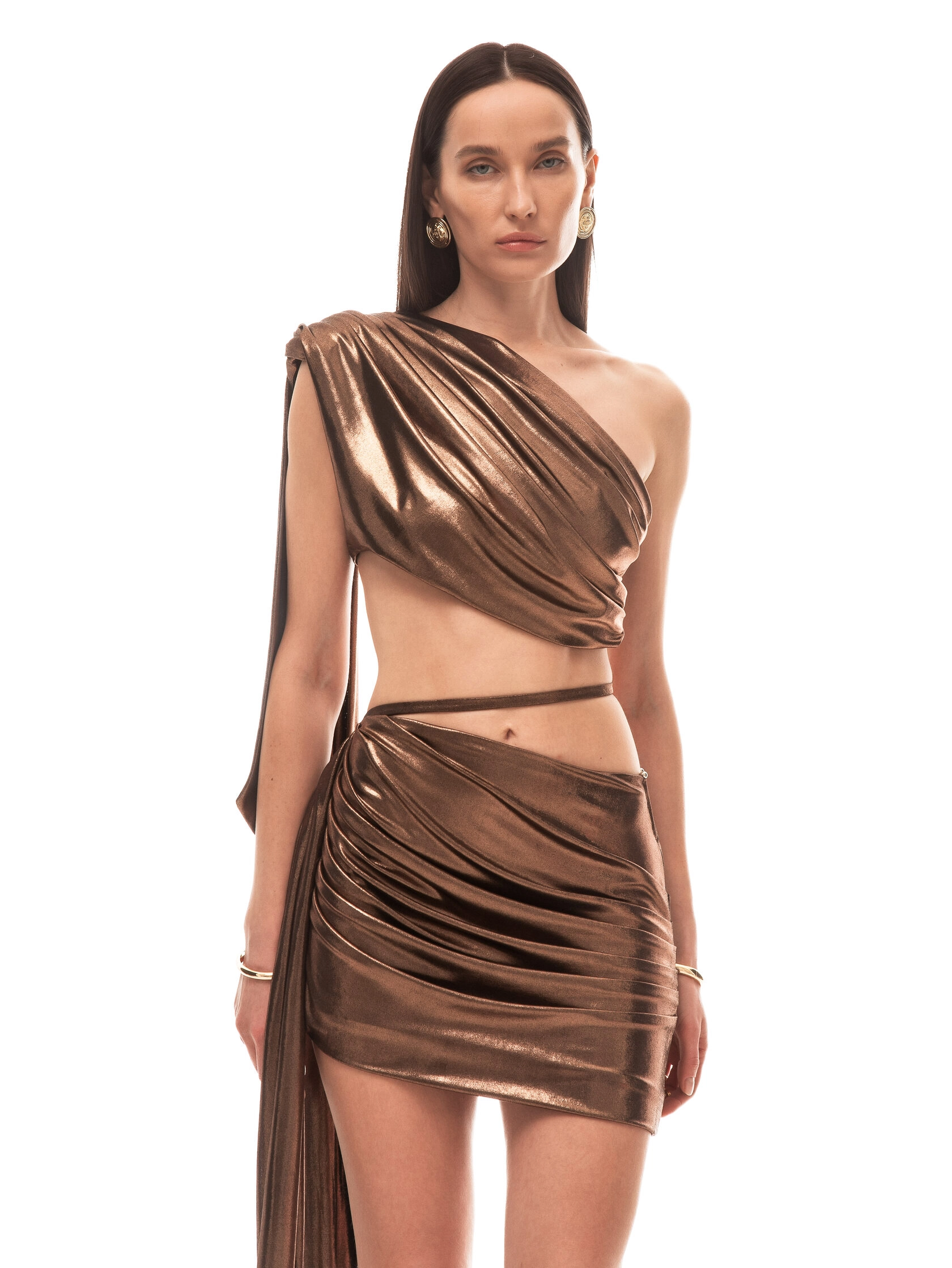 Юбка CARTELLA(КАРТЕЛЛА) в бронзовом цвете - 40-42 (XS-S) - Бронзовый