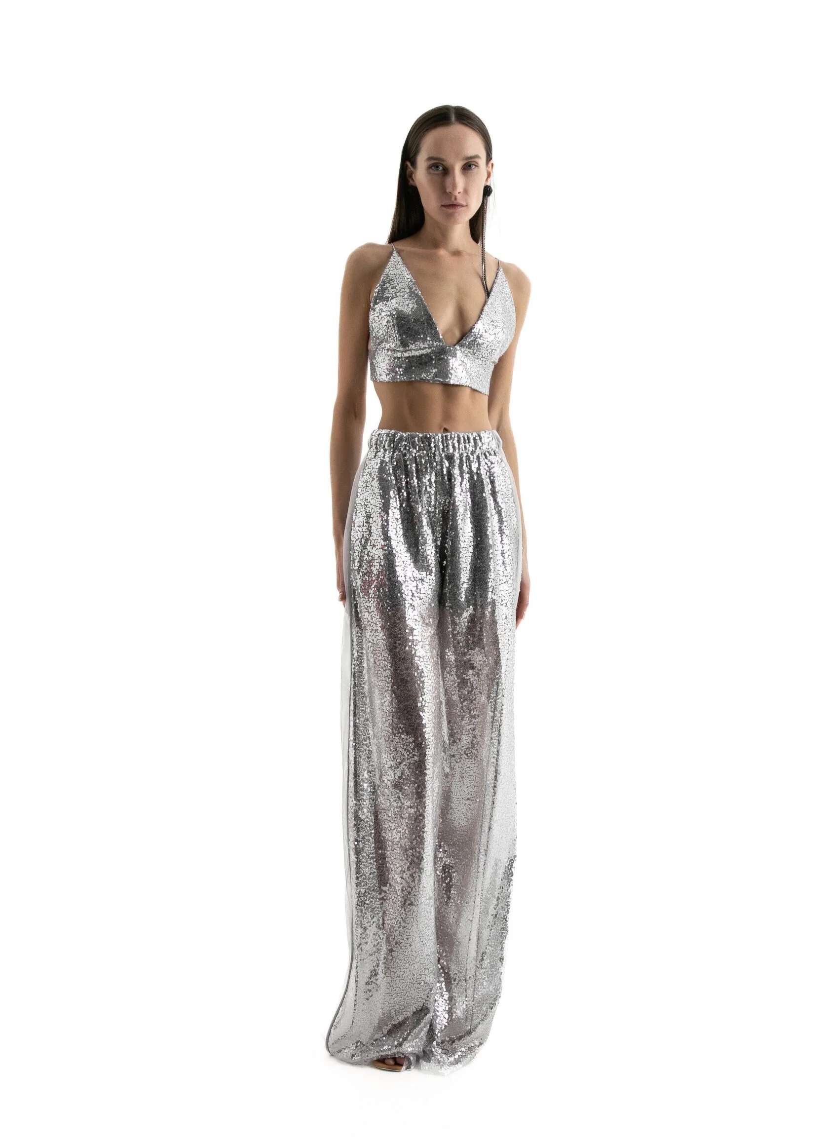 Брюки GALAKTI (ГАЛАКТИ)в цвете серебро - 40-42 (XS-S) - Серебро